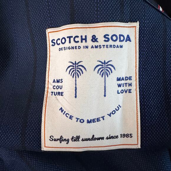 SCOTCH & SODA Blazer Medium Classic Structured Single Breasted Yarn Dyed Stretch - Picture 13 of 16